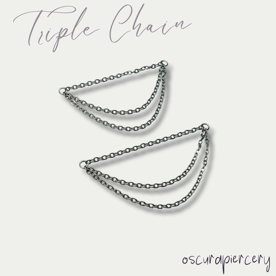 TRIPLE CHAIN ATTACHMENT | Implant Grade Titanium | Oscura Piercery