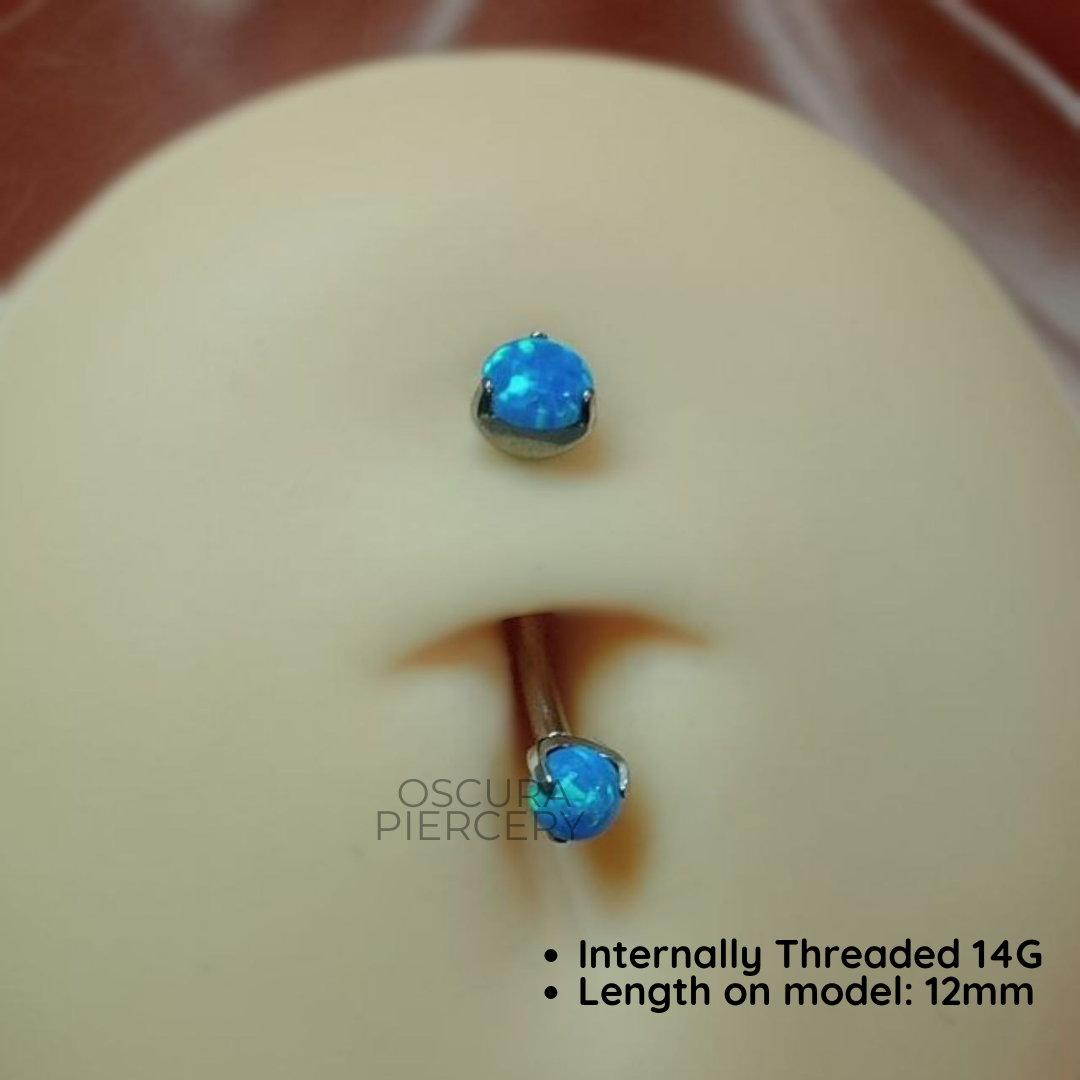 OPAL NAVEL CURVE | Implant Grade Titanium | Oscura Piercery | Floating Navel Piercing