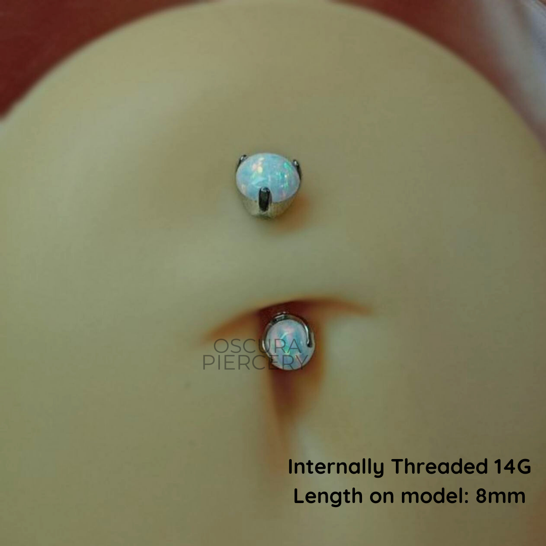 OPAL NAVEL CURVE | Implant Grade Titanium | Oscura Piercery | Floating Navel Piercing