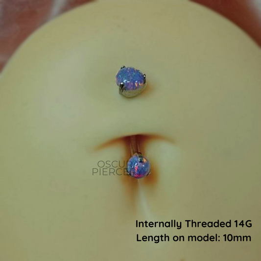 OPAL NAVEL CURVE | Implant Grade Titanium | Oscura Piercery | Floating Navel Piercing