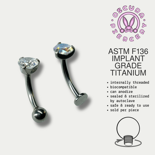 CENA NAVEL CURVE | Implant Grade Titanium | Oscura Piercery | Floating Navel Piercing