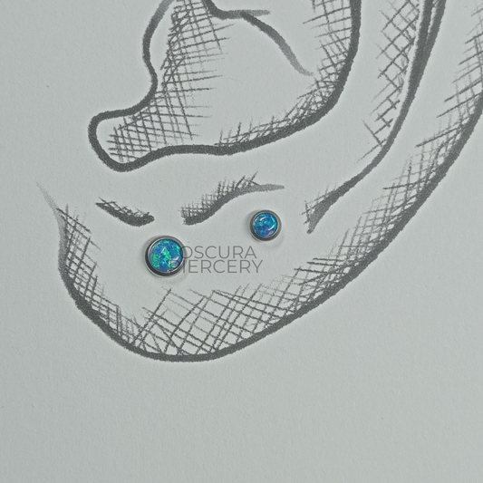 OPAL CABOCHON | Implant Grade Titanium | Oscura Piercery