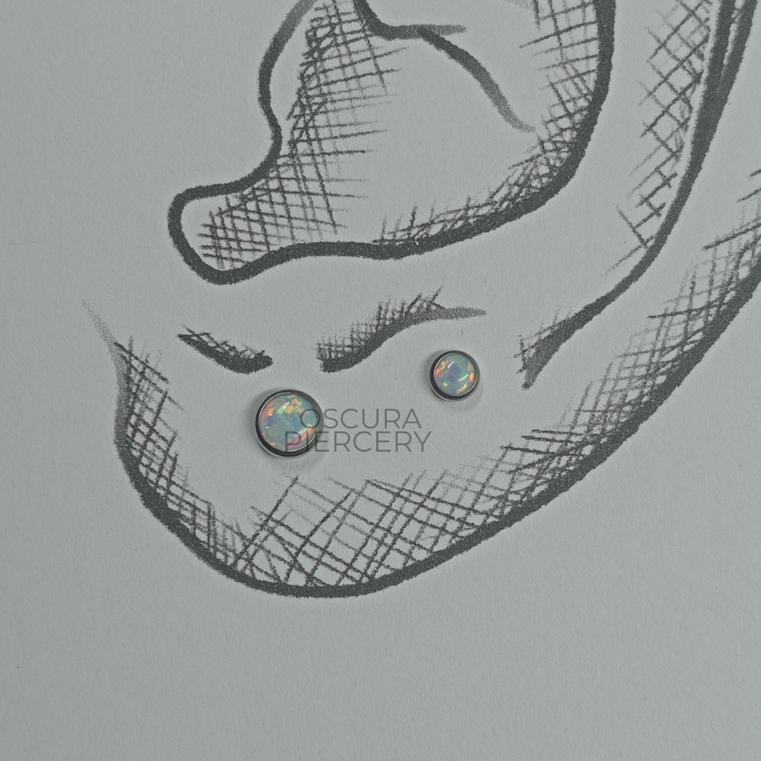 OPAL CABOCHON | Implant Grade Titanium | Oscura Piercery