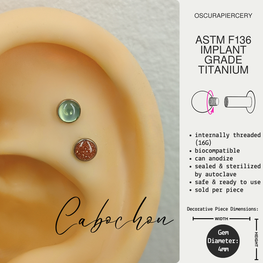 CABOCHON | Implant Grade Titanium | Oscura Piercery