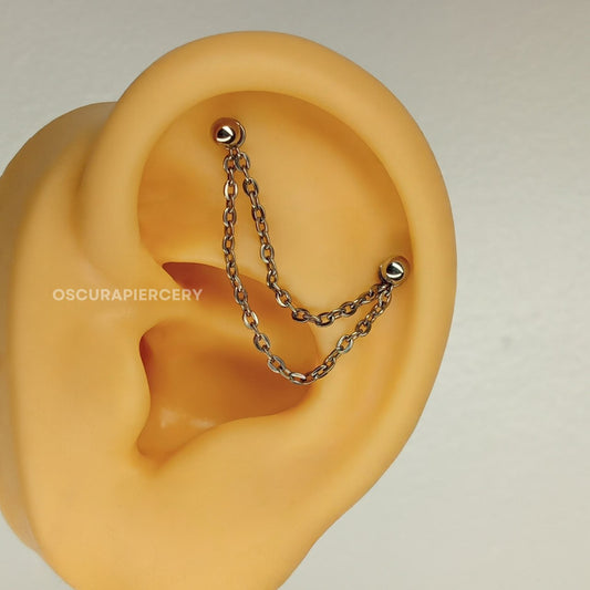 DOUBLE CHAIN ATTACHMENT | Implant Grade Titanium | Oscura Piercery