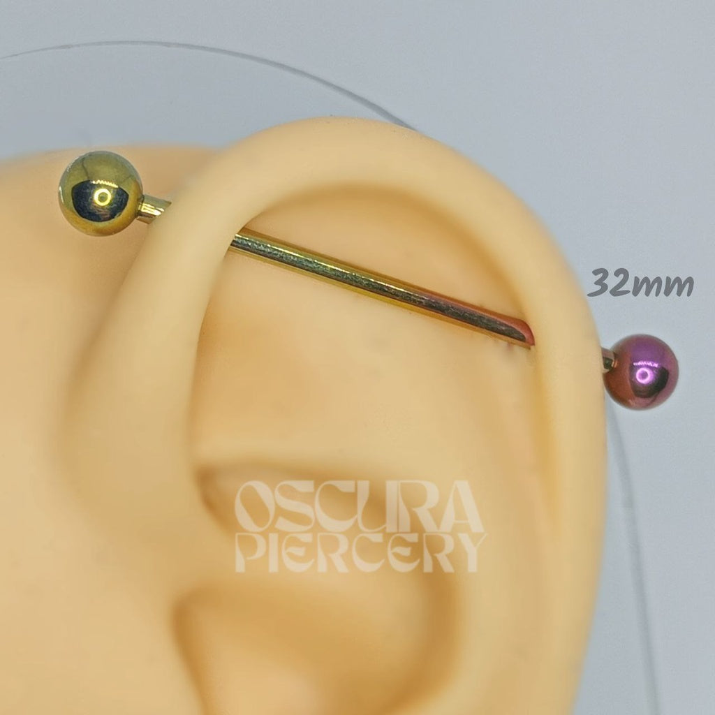 INDUSTRIAL PIERCING BARBELL | Implant Grade Titanium | Oscura Piercery