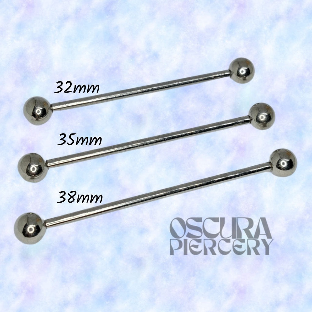 INDUSTRIAL PIERCING BARBELL | Implant Grade Titanium | Oscura Piercery