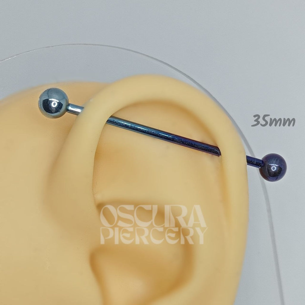 INDUSTRIAL PIERCING BARBELL | Implant Grade Titanium | Oscura Piercery
