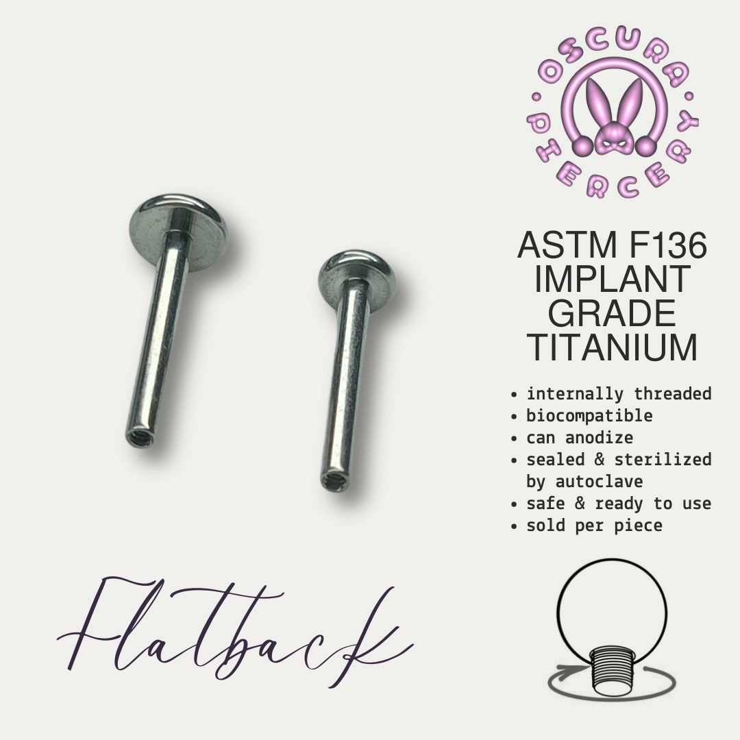 FLATBACK LABRET 16G | Internal Thread | Implant Grade Titanium | Oscura Piercery