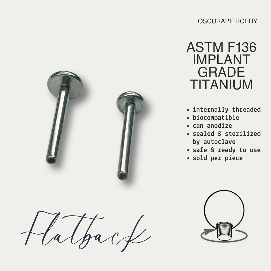 FLATBACK LABRET 16G | Internal Thread | Implant Grade Titanium | Oscura Piercery