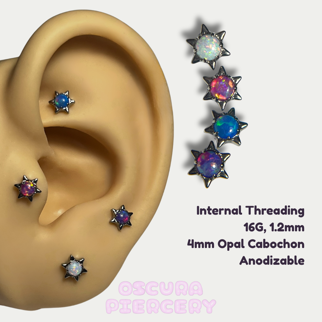 ROBI OPAL CABOCHON | Implant Grade Titanium | Oscura Piercery