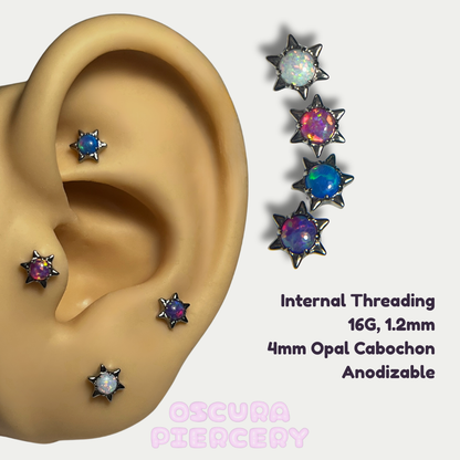 ROBI OPAL CABOCHON | Implant Grade Titanium | Oscura Piercery