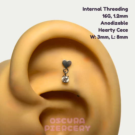 HEARTY DUET | Implant Grade Titanium | Oscura Piercery