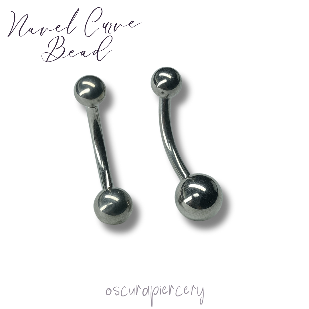 NAVEL CURVE BEAD | Implant Grade Titanium