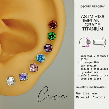 CECE ROUND PRONG | Implant Grade Titanium