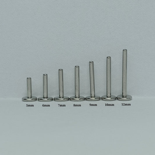 FLATBACK LABRET 16G | BACKING SIZE SWAP | Internal Thread | Implant Grade Titanium | Oscura Piercery